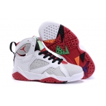 Wholesale Cheap Kids' Air Jordan 7 Retro Shoes White/gray-red-black