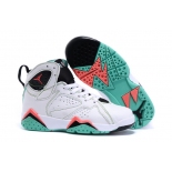 Wholesale Cheap Kids' Air Jordan 7 Retro Shoes White/pink-green-black