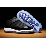Wholesale Cheap Air Jordan 11 Kid & Baby shoes Black/White-Blue
