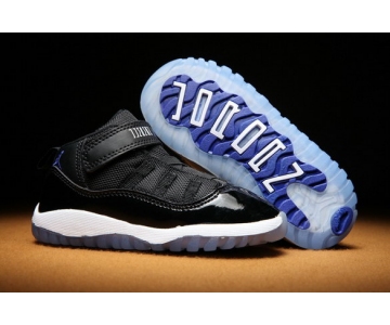 Wholesale Cheap Air Jordan 11 Kid & Baby shoes Black/White-Blue