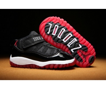 Wholesale Cheap Air Jordan 11 Kid & Baby shoes Black/White-Red