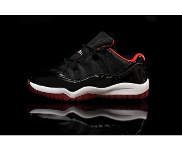 Wholesale Cheap Air Jordan 11 Kid Shoes Black/white-red