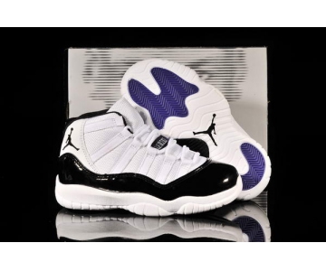 Wholesale Cheap Air Jordan 11 Kid Shoes White/Black