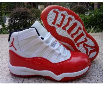 Wholesale Cheap Air Jordan 11 Kids Shoes Varsity Red/White