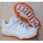 Wholesale Cheap Kids Air Jordan 11 Citrus White/Orange