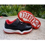 Wholesale Cheap Kids Air Jordan 11 Low Shoes Black/White-Red