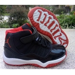 Wholesale Cheap Kids Air Jordan 11 Shoes Black/red-white