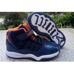 Wholesale Cheap Kids Air Jordan 11 Shoes Blue/orange-white