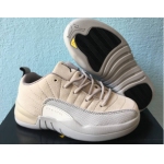 Wholesale Cheap Kids Air Jordan 12 Low Shoes Orewood Brown/Gray-White