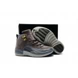 Wholesale Cheap Kids' Air Jordan 12 Shoes Cool Grey/Gold
