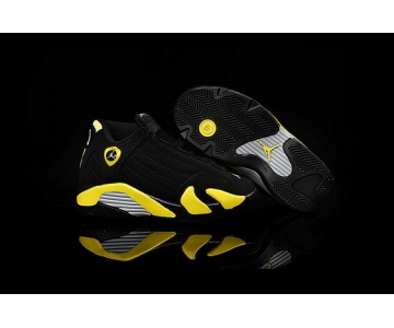 Wholesale Cheap Air Jordan 14 Kid Shoes Black/yellow