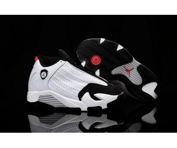 Wholesale Cheap Air Jordan 14 Kid Shoes White/black-red