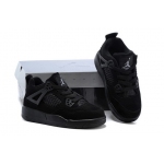 Wholesale Cheap Air Jordan 4 (IV) Kids Shoes Black