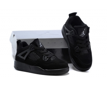 Wholesale Cheap Air Jordan 4 (IV) Kids Shoes Black