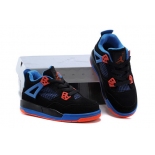 Wholesale Cheap Air Jordan 4 (IV) Kids Shoes Black/blue-orange