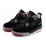Wholesale Cheap Air Jordan 4 (IV) Kids Shoes Black/gray-red