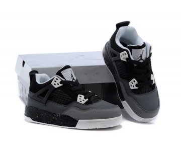 Wholesale Cheap Air Jordan 4 (IV) Kids Shoes Black/white