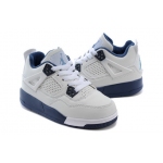 Wholesale Cheap Air Jordan 4 (IV) Kids Shoes White/blue