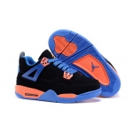 Wholesale Cheap Kid's Air Jordan 4 Shoes Black/blue-orange