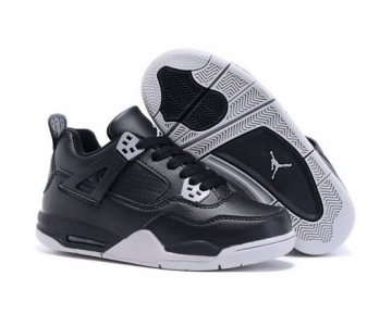 Wholesale Cheap Kid's Air Jordan 4 Shoes Black/gray