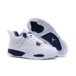 Wholesale Cheap Kid's Air Jordan 4 Shoes White/blue