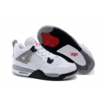 Wholesale Cheap Kids Air Jordan 4 Shoes White/gray-red-black