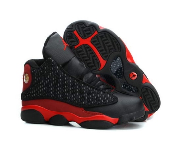 Wholesale Cheap Big Kids Air Jordan 13 Retro Shoes Black/fire red