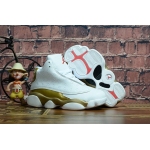 Wholesale Cheap Kids' Air Jordan 13 Defining Moments Shoes White/Gold-red