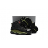 Wholesale Cheap Kids' Air Jordan 13 Olive Shoes Black/Green-red