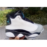 Wholesale Cheap Kids Air Jordan 13 Retro Barons White/Grey-Black-Blue