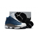 Wholesale Cheap Kids' Air Jordan 13 Retro Flint Shoes Blue/White-grey