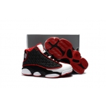 Wholesale Cheap Kids' Air Jordan 13 Retro Shoes Black/White-red