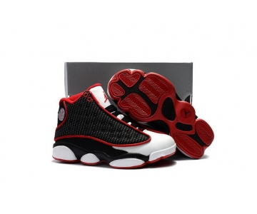 Wholesale Cheap Kids' Air Jordan 13 Retro Shoes Black/White-red