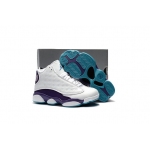 Wholesale Cheap Kids' Air Jordan 13 Retro Shoes White/Blue-purple