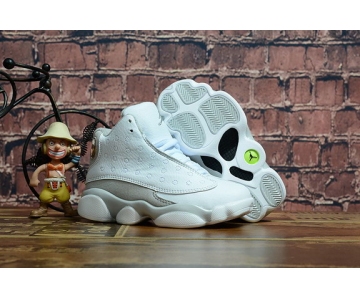 Wholesale Cheap Kids' Air Jordan 13 Retro Shoes White/Cool Grey