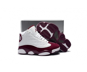 Wholesale Cheap Kids' Air Jordan 13 Retro Shoes White/Deep Red