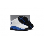 Wholesale Cheap Kids' Air Jordan 13 Retro Shoes White/True blue-black