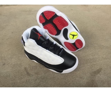 Wholesale Cheap Little Kids Jordan 13 Shoes White Black Red