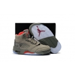 Wholesale Cheap Kids Air Jordan 5 Camo Dark stucco/University red