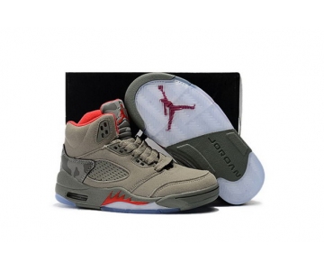 Wholesale Cheap Kids Air Jordan 5 Camo Dark stucco/University red