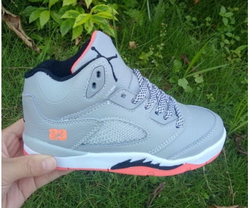 Wholesale Cheap Kids Air Jordan 5 Hot Lava Grey/black-orange-white