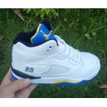 Wholesale Cheap Kids Air Jordan 5 Laney 2016 White/yellow-blue