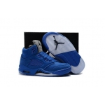 Wholesale Cheap Kids Air Jordan 5 Retro Blue Suede Game Royal/Black