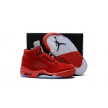 Wholesale Cheap Kids Air Jordan 5 Retro Red Suede University Red/Black