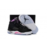 Wholesale Cheap Kids Air Jordan 5 Retro Shoes Black/Purple-White