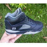 Wholesale Cheap Kids Air Jordan 5 Shoes Black/grey-white