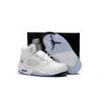 Wholesale Cheap Kids Air Jordan 5 White Metallic White/Silver-Grey