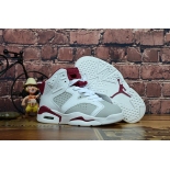 Wholesale Cheap Kids Air Jordan 6 Alternate Hare White/Grey-Deep Red