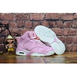 Wholesale Cheap Kids Air Jordan 6 Retro Shoes Pink/White