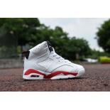 Wholesale Cheap Kids Air Jordan 6 VI Bulls White/red